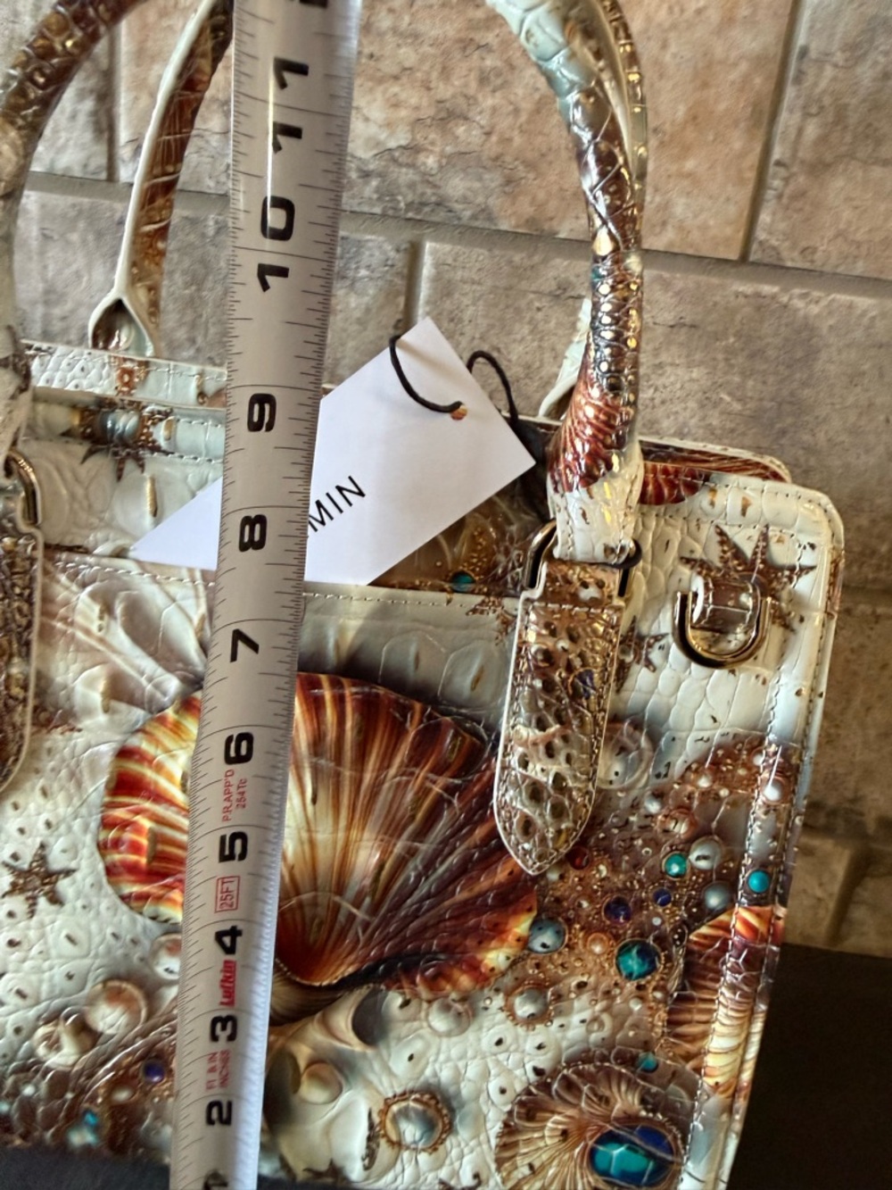 Brahmin “Sea Jewel” Leather Cami Satchel with Multicolor Accents- Gorgeous - Picture 4 of 5